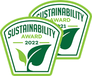 2021 and 2022 Sustainability award logos