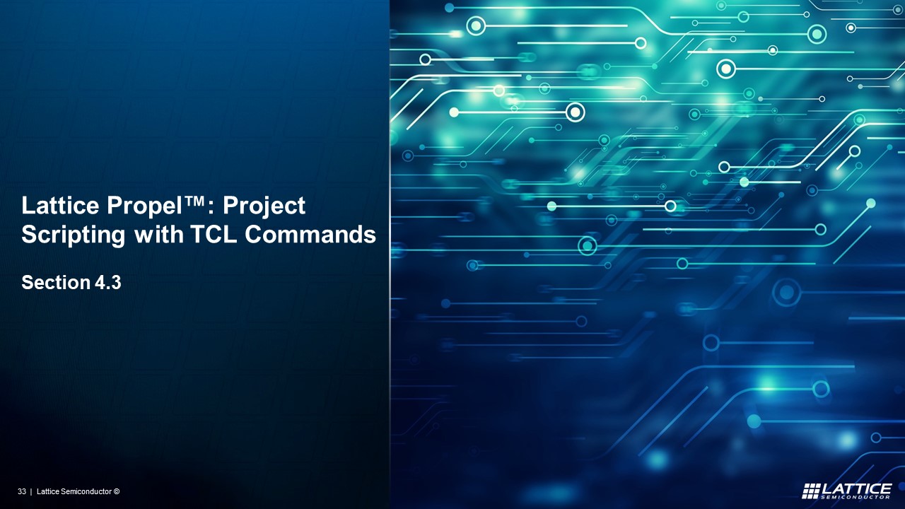 4.3	Project Scripting with TCL Commands