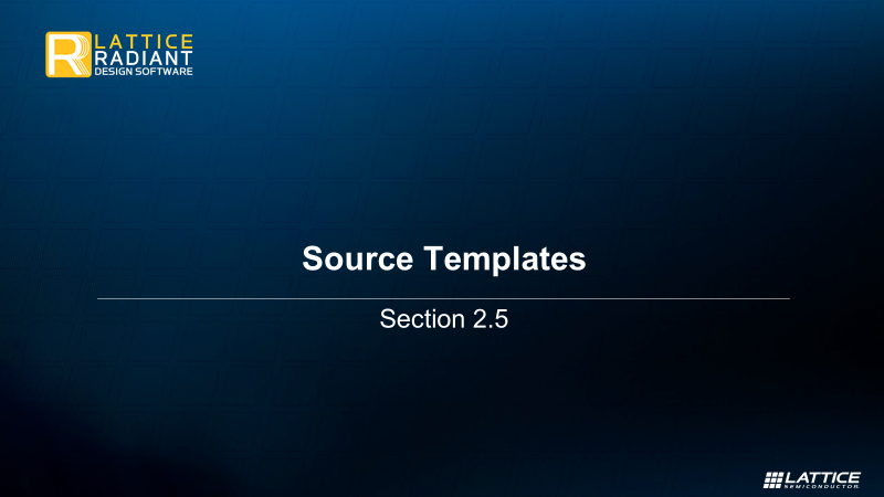 2.5 Using Source Templates