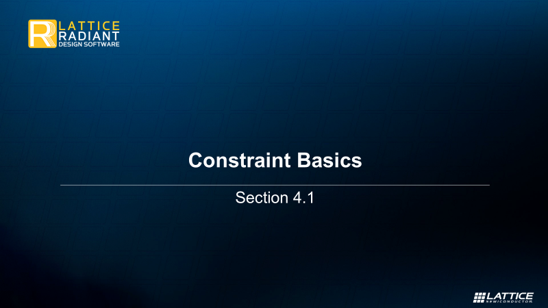 4.1 Constraint Basics