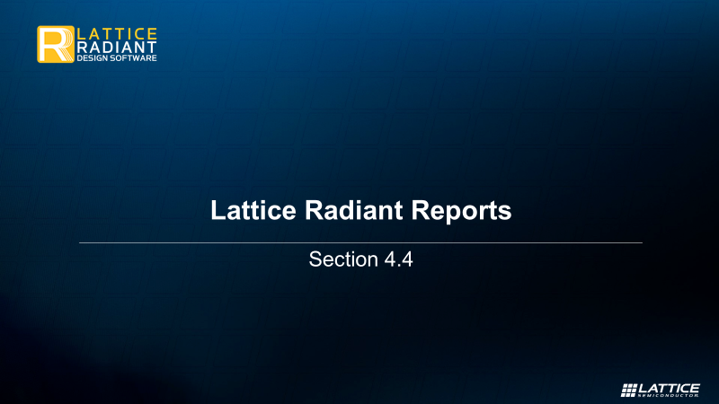 4.4 Radiant Reports
