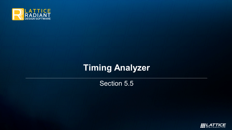 5.5 Timing Analyzer