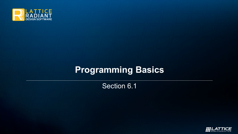 6.1 Programming Basics
